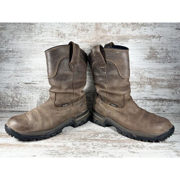 Men's Irish Setter 83907 Two Harbors Waterproof Pull On Brown Leather Boots Sz 8 - Picture 7 of 11